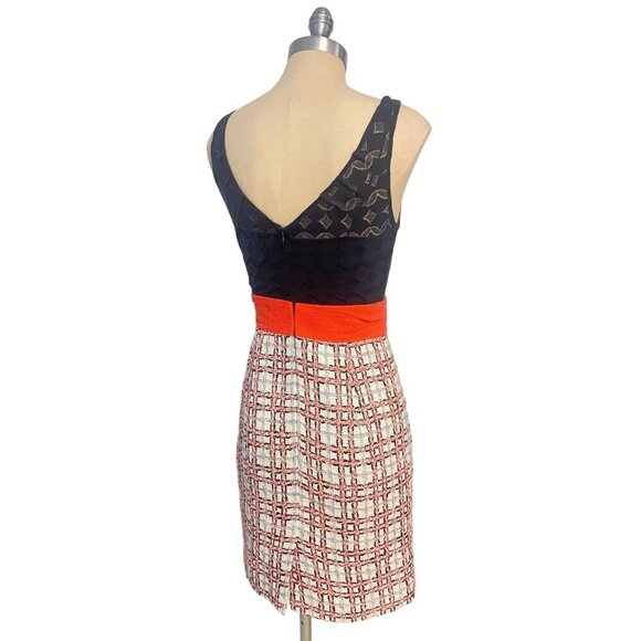 Milly Of New York Dress Navy Lace Top & Tweed Business Dress size 2 - Picture 4 of 6